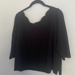 Anthro Off the shoulder scalloped top